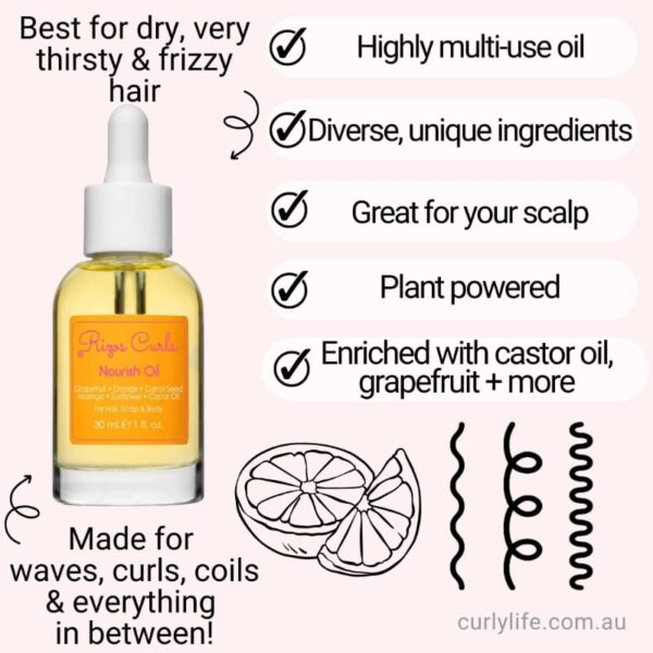 Rizos Curls Nourish Oil for Hair, Scalp & Body