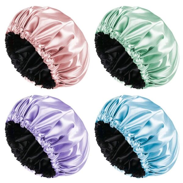 Waterproof Shower Cap: Satin Lined & Adjustable
