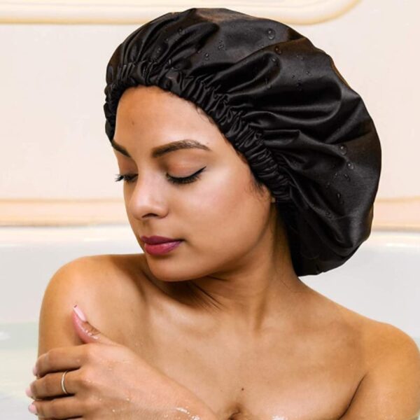 Waterproof Shower Cap: Satin Lined & Adjustable