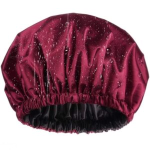 Waterproof Shower Cap: Satin Lined & Adjustable