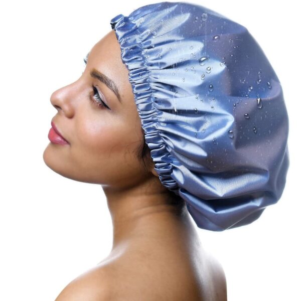 Waterproof Shower Cap: Satin Lined & Adjustable
