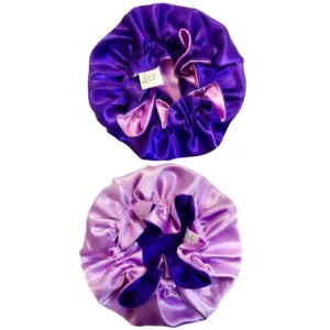 Lilac/Violet: Toddler Size Vegan Silk Bonnet (Reversible, Adjustable, & Double Lined)