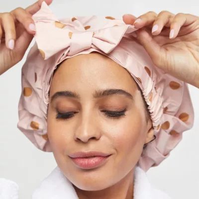 Kitsch Blush Dot Shower Cap