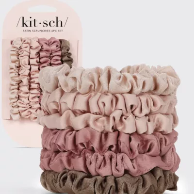 Kitsch Ultra Petite Satin Scrunchies Blush