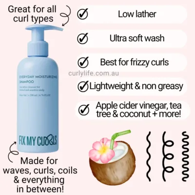 Fix My Curls Everyday Moisturizing Shampoo (Low-Lather)