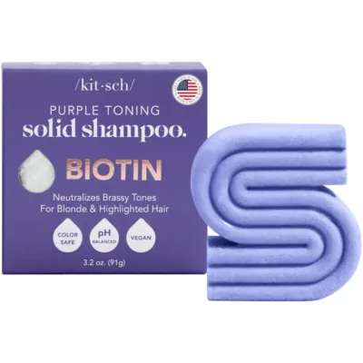 Kitsch Purple Toning Shampoo Bar for Color Treated Grey Hair