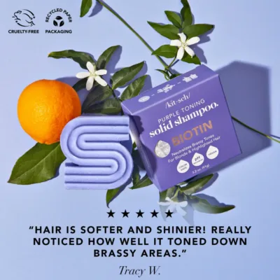 Kitsch Purple Toning Shampoo Bar for Color Treated Grey Hair