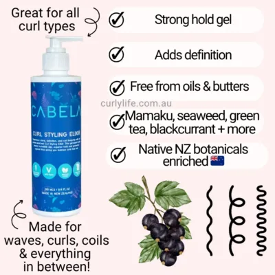 Cabela Curl Styling Elixir (Strong Hold Gel)
