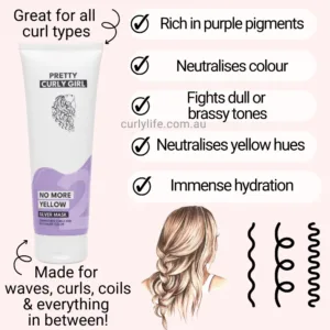 Pretty Curly Girl No More Yellow Silver Mask