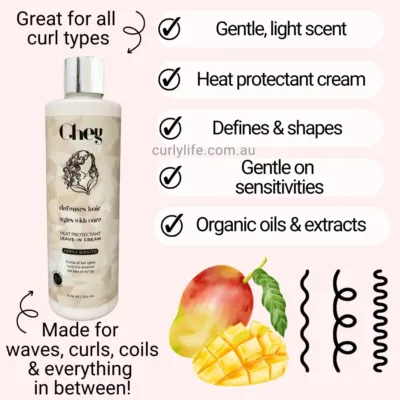 Chey Hair Care Heat Protectant Leave-in Cream - Gently Scented