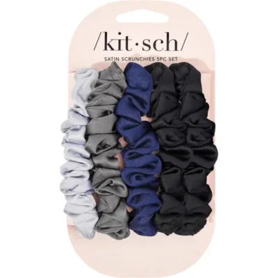 Kitsch Satin Petite Scrunchies Midnight
