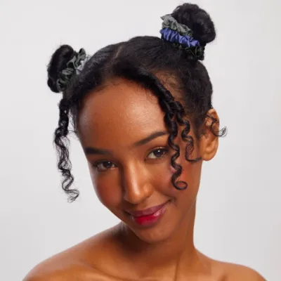 Kitsch Satin Petite Scrunchies Midnight