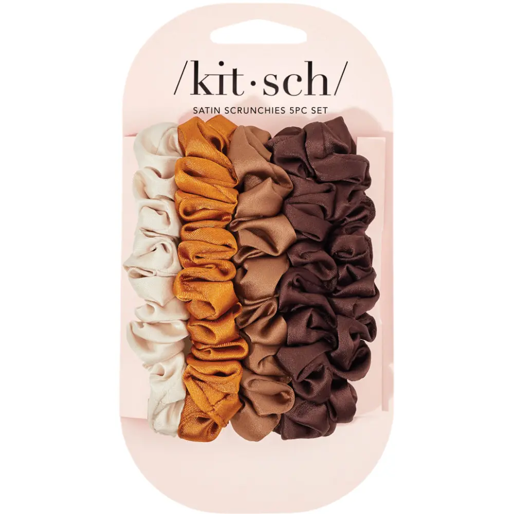 Kitsch Ultra Petitie Satin Scrunchies 5pc Set (Sedona)