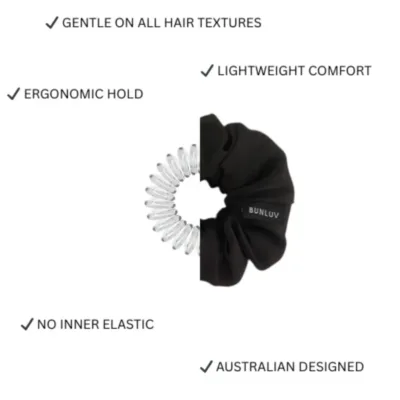 BUNLUV Mulberry Silk Scrunchie Black