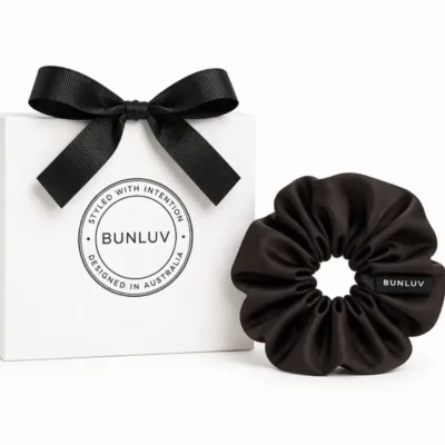 BUNLUV Mulberry Silk Scrunchie Dark Chocolate