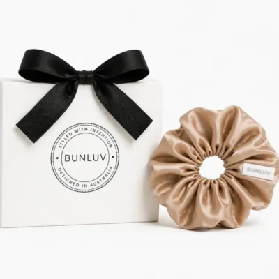 BUNLUV Mulberry Silk Scrunchie Nude