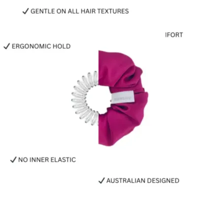 BUNLUV Satin Scrunchie Hot Pink
