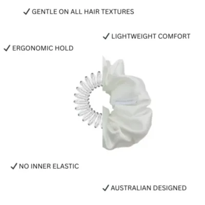 BUNLUV Satin Scrunchie White