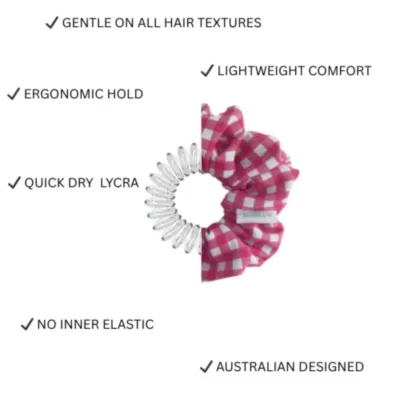 BUNLUV Swim Scrunchie Pink Gingham